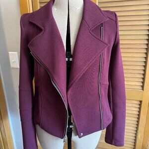 Express Burgundy Knit Moto Jacket Size M